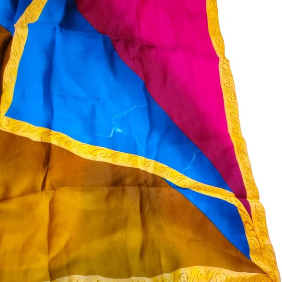 Linda Allard Ellen Tracy Silk Scarf Set of 2 Bold Colors 36" DH239 - Picture 5 of 11